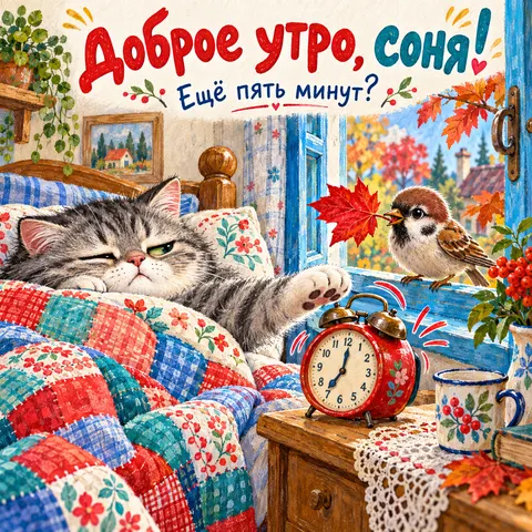 Доброе утро, соня! Еще пять минут?