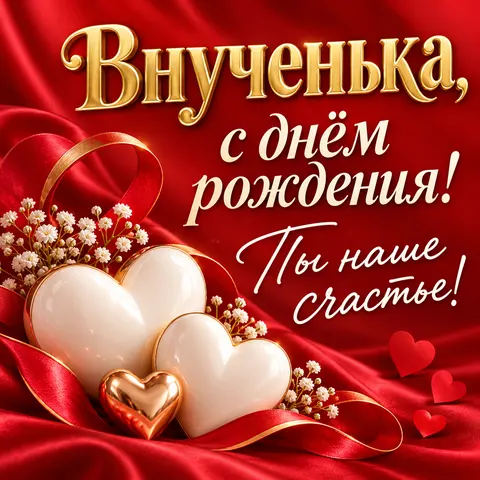 Открытка «День рождения» — Рубиновая открытка для любимой внученьки