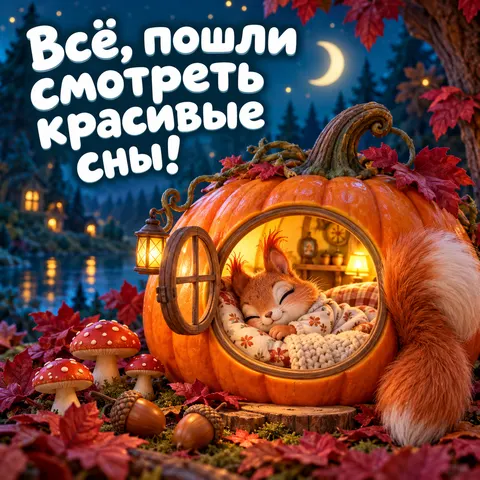 Открытка Спокойной ночи Всё, пошли смотреть сны