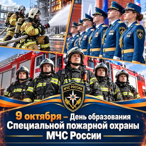 Открытка «День специальной пожарной охраны, команда и служба» — День Специальной пожарной охраны МЧС России