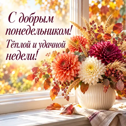 Открытка «Доброе утро» — Осенний букет для тёплой недели